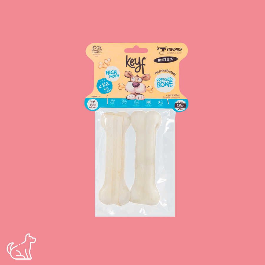 Keyf Preslenmiş Doğal Kemik 12cm 2li Paket