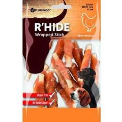 Flamingo R'Hide Tavuklu  Glutensiz Bükülmüş  Köpek  Ödül Maması 12 cm