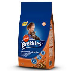 Brekkies Cat Mix Chicken Duck Vegetables - Mix Tavuklu ve Sebzeli Kedi Maması 1,5 Kg
