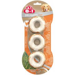 8in1 Delights Rings Tavuklu Köpek Çiğneme Halkaları 3 lü 119 gr