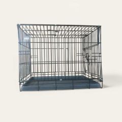 Metal Kedi Köpek Kafesi Siyah 60x40x48cm