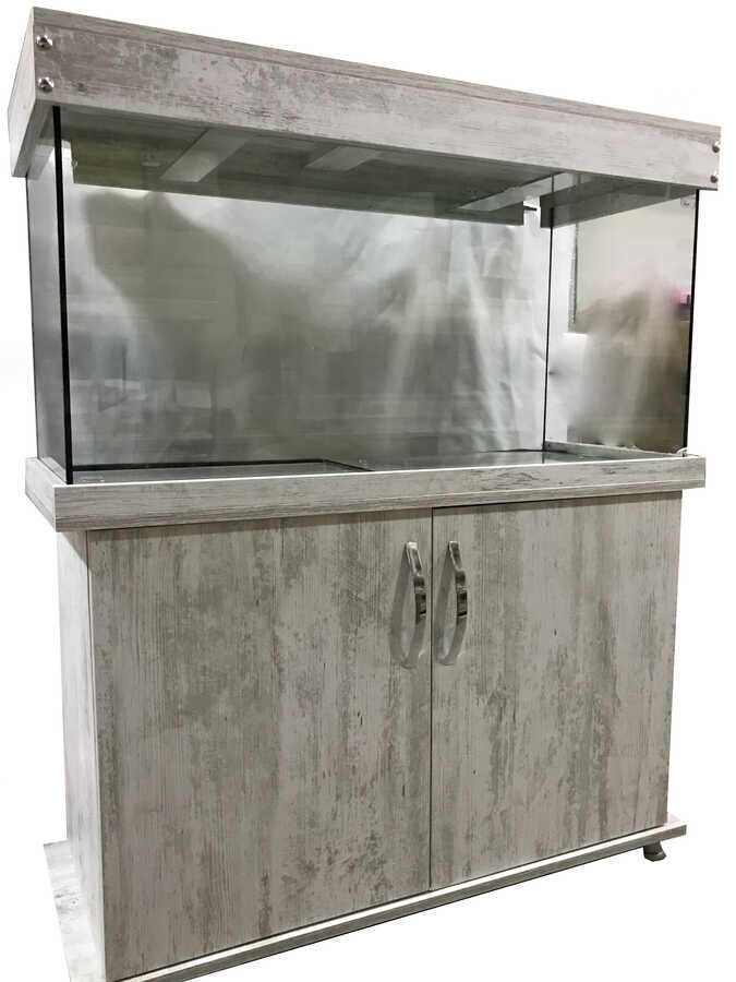 Mobilyalı Akvaryum Antik Beyaz Taçlı 100x40x50 cm